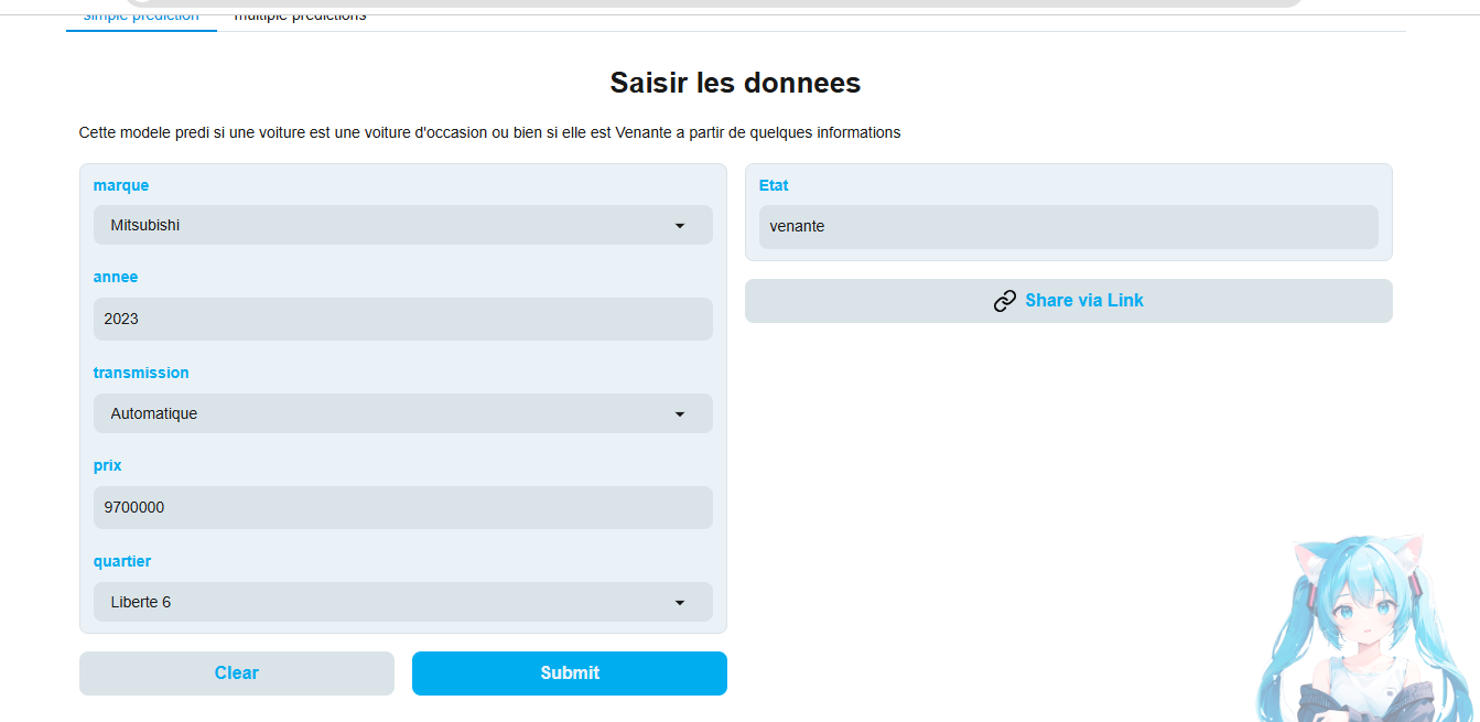 Prédiction état voiture